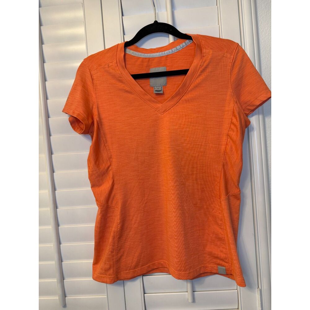 5.11 Tactical Melon Orange Performance Short Sleeve V-Neck Shirt Small Quick Dry